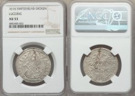 Lucerne. Canton Dicken 1616 AU53 NGC, KM18. A striking crack runs down from the edge at 12 o'clock, but the remainder of the planchet is well-produced...