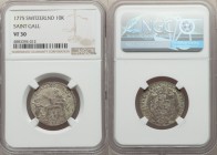 Saint Gallen. Beda 10 Kreuzer 1775 VF30 NGC, KM23. An interesting type showing the bear who came to help St. Gallen build his hut. Even champaign-gray...