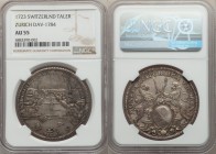 Zurich. Canton Taler 1723 AU55 NGC, KM144, Dav-1784. Struck slightly left of center, with well-dispersed toning and areas of mint luster persisting in...