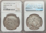 Zurich. Canton Taler 1743 AU53 NGC, KM152. An attractive coin showing the port and river in perspective. Argent-gray toning with underlying luster. Fr...