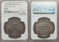 Zurich. Canton Taler 1748 AU53 NGC, KM150. Fine strike with excellent centering and bold details, significant underlying luster and nice toning. From ...