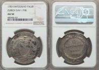 Zurich. City Taler 1783 AU50 NGC, KM175, Dav-1798. An evenly worn and pleasingly toned specimen, some dark spots noted to the obverse. From the Engele...