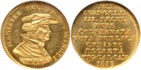 Zurich. Provincial gold Ducat 1819 MS63 NGC, KMX-M2, Fr-490. Prooflike in the fields with a strong cameo-like effect on the obverse. Light handling ac...