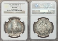 Confederation 5 Francs 1872 MS64+ NGC, KMX-S11, Häb-13. A gorgeous piece with extreme prooflike reflectivity, its eye appeal near unbeatable.

HID0980...