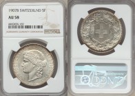 Confederation 5 Francs 1907-B AU58 NGC, Bern mint, KM34.

HID09801242017