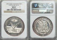 Confederation silver "Geneva Shooting Festival" Medal 1875 MS62 NGC, Richter-601b. 43mm. Exhibiting some scattered contact marks, otherwise very refle...