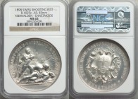 Confederation silver "Ennetmoos Shooting Festival" Medal 1898 MS63 NGC, Richter-1029c. 45mm. Fully prooflike with icy white surfaces exhibiting consid...