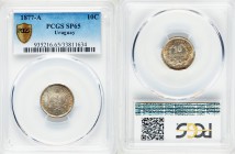 Republic Specimen 10 Centesimos 1877-A SP65 PCGS, Uruguay mint, KM14. Lightly toned throughout, and with razor sharp strike and prooflike fields. The ...