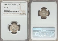 Republic 1/2 Bolivar 1900 AU58 NGC, KM-Y21. With Paris privy marks. With light rub to the centers in line with the designated grade, otherwise well-st...