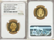 Republic gold Proof "Paez Bicentennial" 5000 Bolivares 1990-(mm) PR69 Ultra Cameo NGC, Mexico City mint, KM-Y65. 200th Anniversary of Birth issue. AGW...