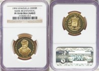 Republic gold Proof "Sucre Bicentennial" 5000 Bolivares 1995 PR70 Ultra Cameo NGC, Royal Canadian Mint mint, KM-Y73. A flawless example with perfect d...