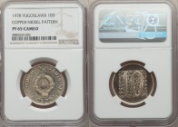 Socialist Federal Republic copper-nickel Proof Pattern 10 Dinara 1978 PR65 Cameo NGC, Paris mint, KM-Pn28. Mintage: 15. Exceptionally scarce with deep...