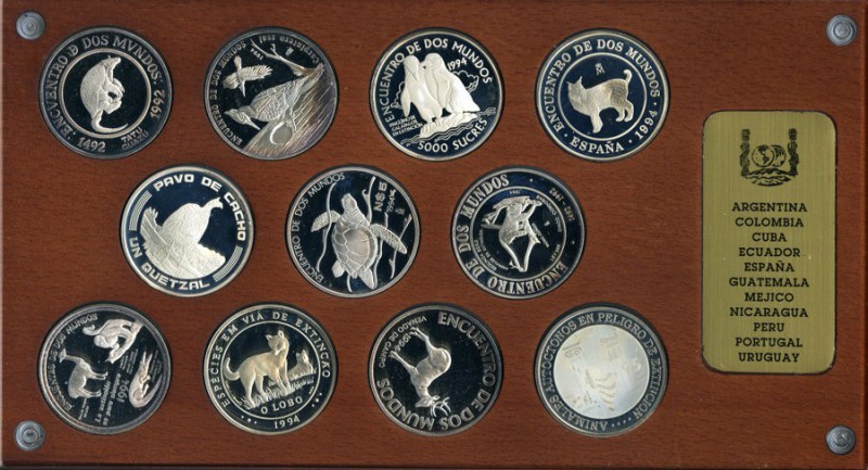 11-Piece Lot of Uncertified silver "Environmental Protection" Proof Set 1994, 1)...