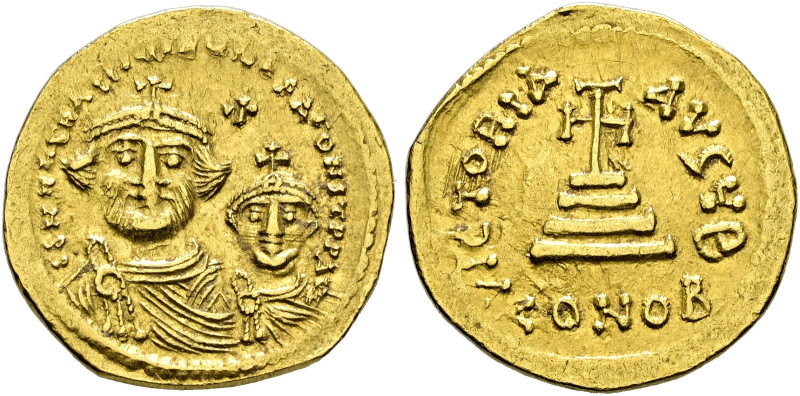 Heraclius mit Heraclius Constantinus 613-641 
Solidus 616/625 -Constantinopolis...