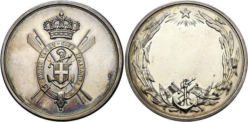 Italien-Königreich. Umberto I. 1878-1900 
Silberne Prämienmedaille o.J. (um 189...