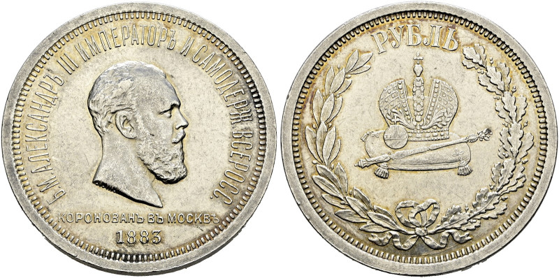 Russland. Alexander III. 1881-1894 
Rubel 1883 -St. Petersburg-. Auf seine Krön...