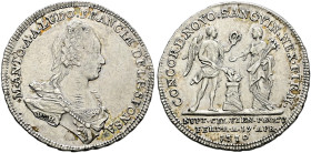 Haus Habsburg. Maria Theresia 1740-1780 
Jetonartige Silbermedaille 1770 von A. Widemann, auf die Vermählung der Erzherzogin Maria Antonia (Marie Ant...