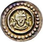 Konstanz, Bistum. Konrad II. von Tegerfelden 1209-1233 
Brakteat 1210-1230. Mitriertes Brustbild, das in jeder Hand einen Krummstab hält. Der Brustab...