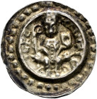 Konstanz, Bistum. Heinrich von Tanne 1233-1248 
Brakteat um 1240. Auf einem mit Tierköpfen verzierten Faltstuhl thronender Bischof mit Krummstab und ...