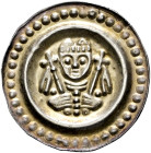 Konstanz, Bistum. Eberhard II. von Waldburg 1248-1274 
Brakteat 1250-1270. Mitriertes Brustbild, das in jeder Hand eine Kreuzfahne hält. Klein/Ulmer ...