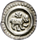 St. Gallen, Münzstätte der Abtei. Ulrich VI. 1204-1220 
Brakteat 1250-1270. Wie vorher, jedoch nun der Perlrand mit 40 Perlen. Klein/Ulmer (CC) 78, C...