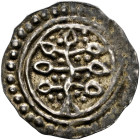 Lindau, Abtei (seit 1215 unter königlicher Beteiligung). 
Brakteat 1185-1200. Linde mit dreiteiliger Wurzel, sieben Blättern und 18 Blüten ohne Stäng...