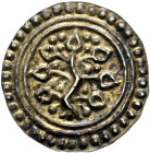Lindau, Abtei (seit 1215 unter königlicher Beteiligung). 
Brakteat 1185-1200. Linde mit dreiteiliger Wurzel, sieben Blättern und 16 Blüten an gebogen...