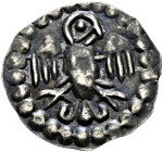 Rottweil, königliche Münzstätte. 
Brakteat ca. 1250-1270. In einem Perlkreis mit 26 Perlen ein Adler in stärker schematisierter Zeichnung mit zweilin...