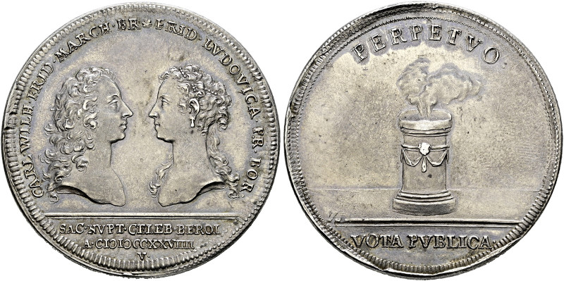 Brandenburg-Ansbach. Karl Wilhelm Friedrich 1729-1757 
Taler 1729 -Schwabach-. ...