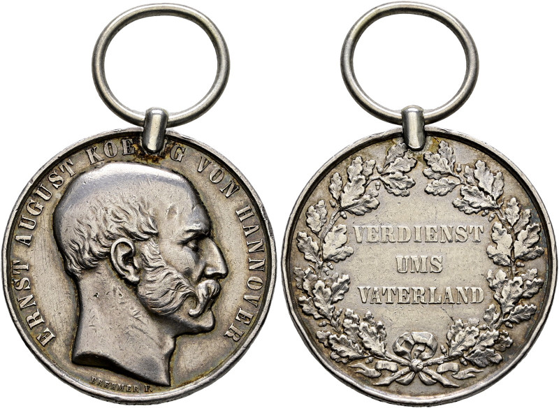 Braunschweig-Calenberg-Hannover. Ernst August 1837-1851 
Tragbare, silberne Ver...