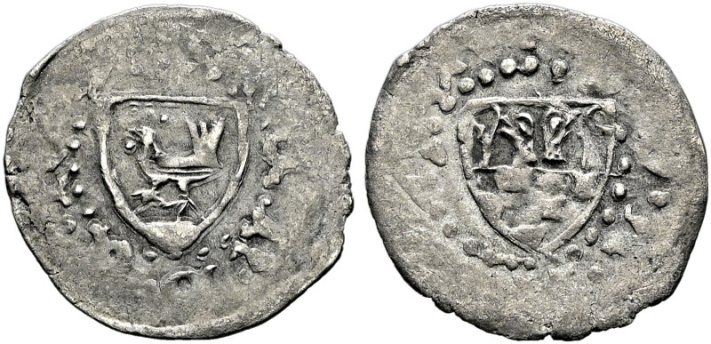 Henneberg, Grafschaft. Heinrich X. 1359/72-1405 
Pfennig auf Würzburger Schlag ...