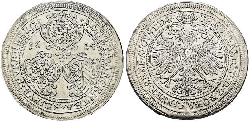 Nürnberg, Stadt. 
Taler 1625. Mmz. Stern. Drei Wappen in Kartuschen zwischen de...