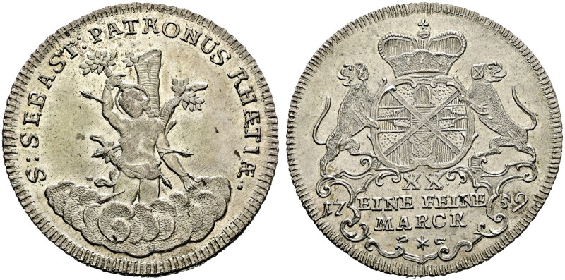 Öttingen-Wallerstein-Spielberg. Johann Aloys I. 1730-1780 
1/2 Konventionstaler...