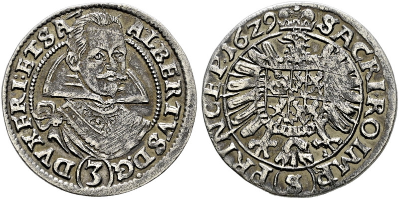 Wallenstein. Albrecht von Wallenstein 1626-1634 
Groschen 1629 -Sagan-. Poley 1...