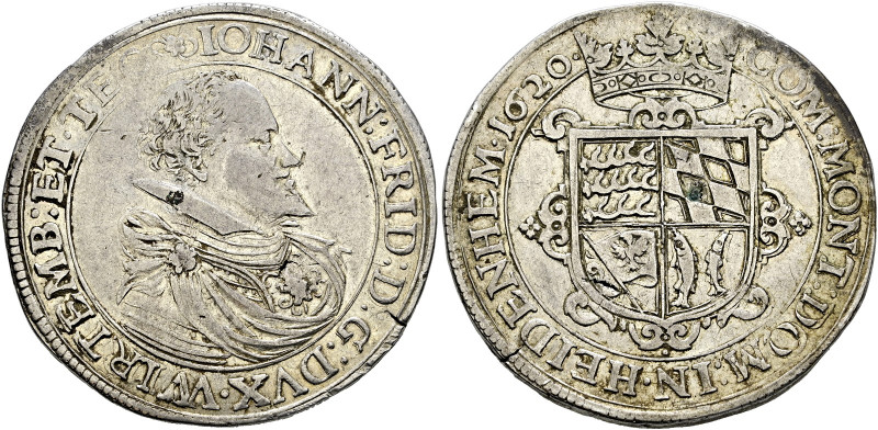 Württemberg. Johann Friedrich 1608-1628 
Taler 1620 -Stuttgart-. Brustbild Typ ...