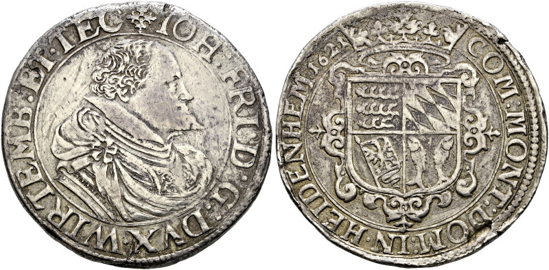 Württemberg. Johann Friedrich 1608-1628 
Taler 1621 -Stuttgart-. Brustbild Typ ...