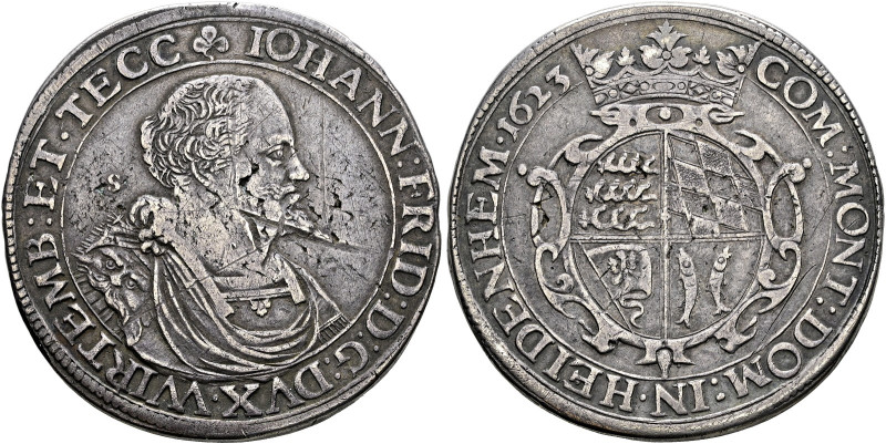 Württemberg. Johann Friedrich 1608-1628
Taler 1623 -Stuttgart-. Brustbild Typ 3...