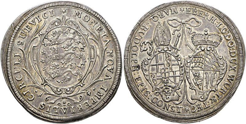 Württemberg. Eberhard Ludwig 1693-1733 
Taler des SCHWÄBISCHEN KREISES 1694 -Au...