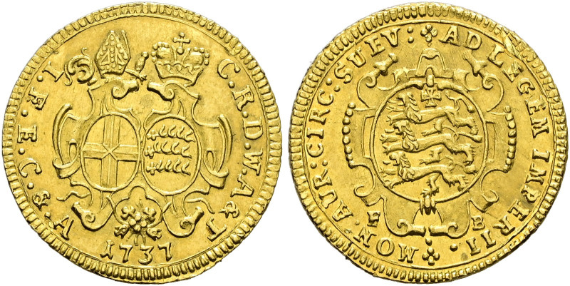 Württemberg. Karl Rudolf 1737-1738 
Schwäbischer-Kreisdukat 1737 -Stuttgart-. D...