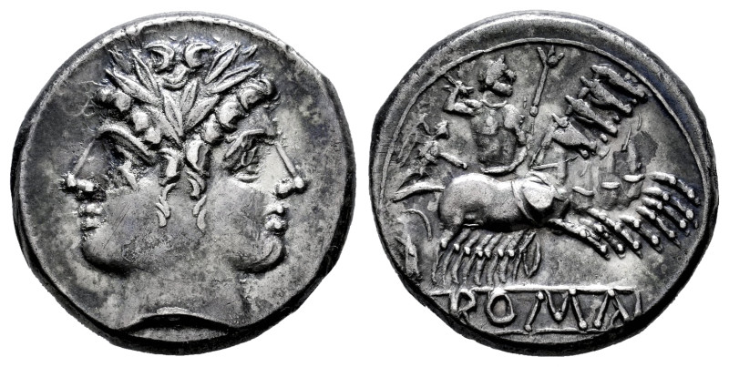 Anonymous. Didrachm - quadrigatus. 220-205 BC. Rome. (Craw-29/3). (Seaby-64). An...