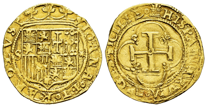 Charles-Joanna (1504-1555). 1 escudo. ND (ca. 1543). Sevilla. (Cal-196). (Tauler...