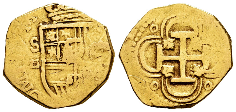 Philip III (1598-1621). 2 escudos. ND. Sevilla. B. (Cal-1050). (Tauler-82 simila...