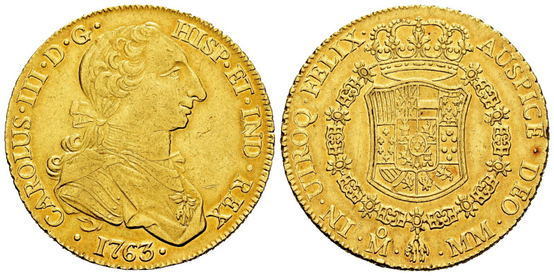 Charles III (1759-1788). 8 escudos. 1763. Mexico. MM. (Cal-1982). (Cal onza-745)...