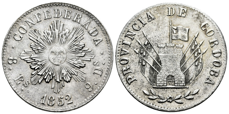 Argentina. 8 reales. 1852. Córdoba. (Km-32). Ag. 27,03 g. Original luster. Rare....