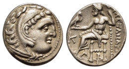 KINGS of MACEDON. Alexander III The Great.(336-323 BC).Kolophon.Drachm.

Obv : Head of Herakles right, wearing lion skin.

Rev : AΛΕΞΑΝΔΡΟΥ.
Zeus seat...