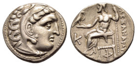 KINGS of MACEDON Alexander III the Great.(336-323 BC). Amphipolis.Drachm. 

Obv : Head of Herakles right, wearing lion skin.

Rev : AΛΕΞΑΝΔΡΟΥ.
Zeus s...