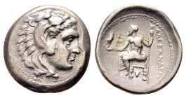 KINGS of MACEDON Alexander III the Great.(336-323 BC).Sardes.Drachm. 

Obv : Head of Herakles right, wearing lion skin.

Rev : AΛΕΞΑΝΔΡΟΥ.
Zeus seated...