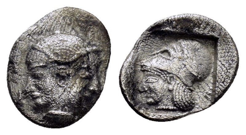 MYSIA.Lampsakos.(Circa 500-450 BC).Obol.

Obv : Janiform female head.

Rev : Hea...