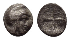 MYSIA. Cyzikos. (Circa 470-400 BC). Hemiobol.

Obv : Head of Attis right, wearing Phrygian cap.

Rev : Quadripartite incuse square..

Condition : Good...