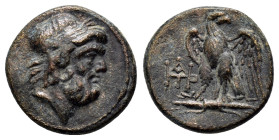 KINGS of GALATIA. Deiotaros (Circa 63-59/8 BC). Ae.

Obv : Laureate head of Zeus right.

Rev : Eagle, with head right and wings spread, standing l...